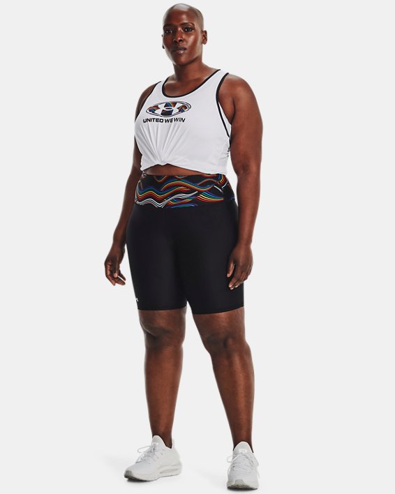 Women's HeatGear® Pride Bike Shorts, Black, pdpMainDesktop image number 3